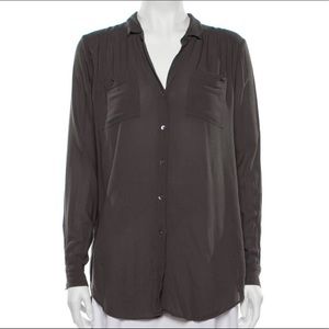Calypso St. Barth Gray Silk Buttondown, size XS/S